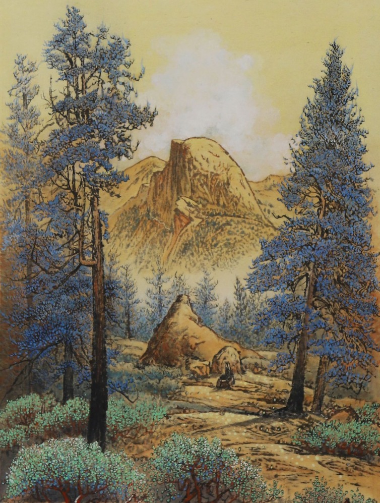 요세미티 국립공원 2026, 한지에 수간채색, 73x50cm