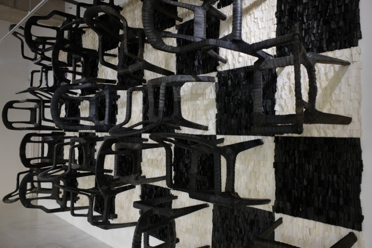 무위지예(無爲紙藝)_290 x 540 x 91 cm_판넬에 혼합매체_2015_540x530